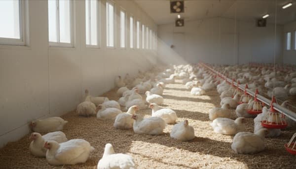 Broiler çiftliğinde Agrotive robotu